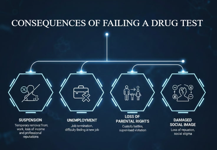 Common consequences of failing a drug test